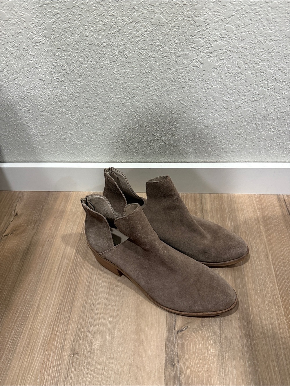 Steve Madden Taupe Suede Ankle Booties